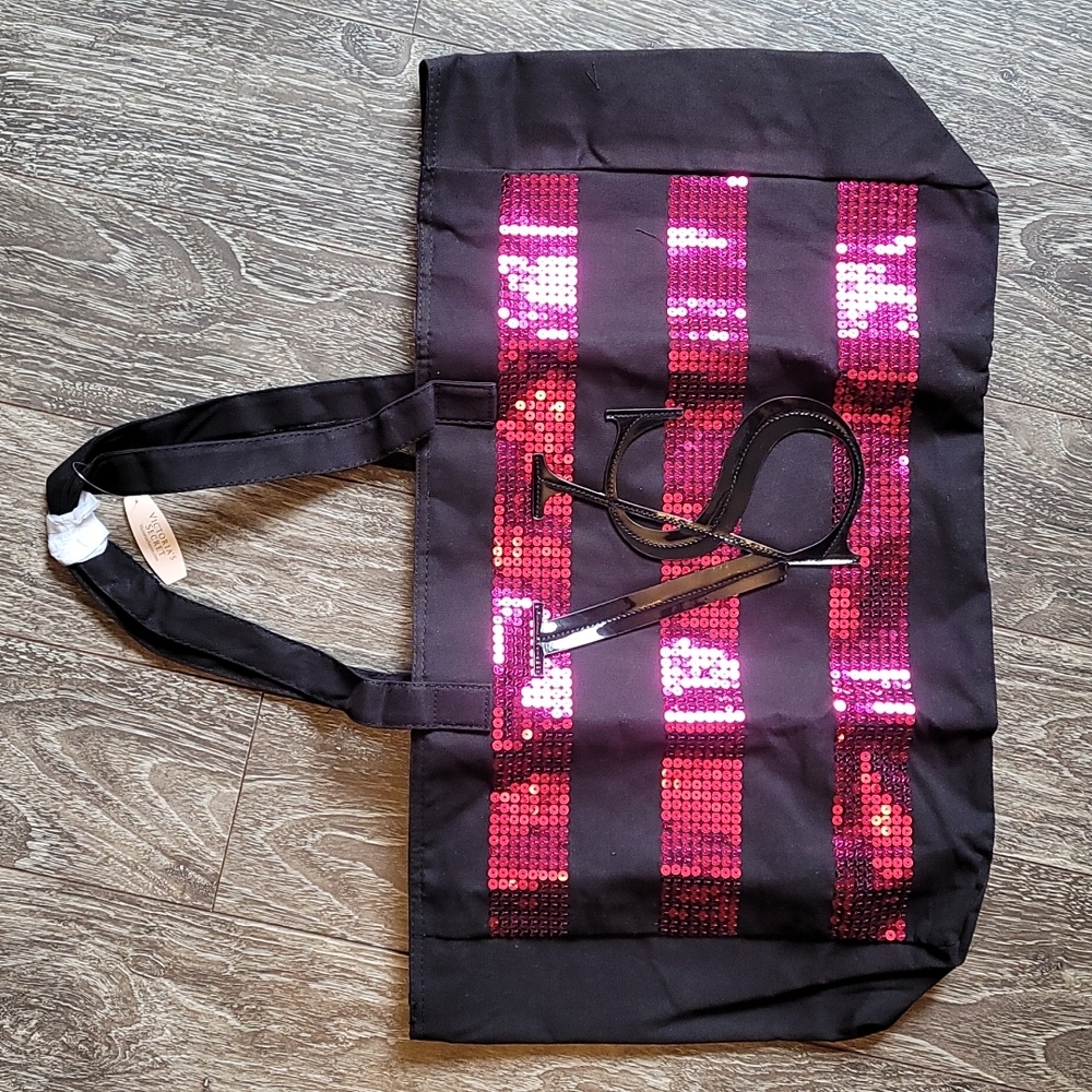 NEW Victoria's Secret Sequin Tote Bag - Picture 2 of 10